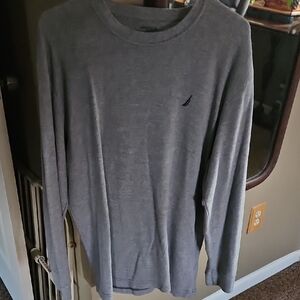 Nautica Men's Heather Gray Long Sleeve Tee